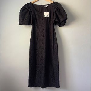 ZAC Zac Posen Black Lace dress with puff sleeves